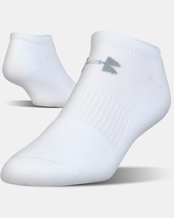 Unisex UA Charged Cotton® 2.0 No Show Socks - 6-Pack, White, pdpMainDesktop image number 1